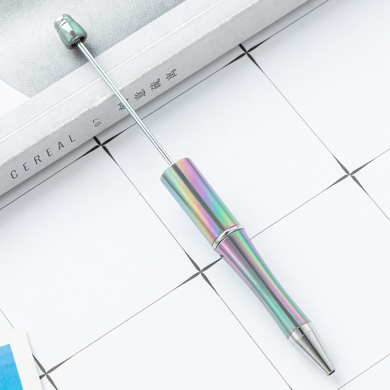 Wholesale Opal Beadable Pens Plastic UV Electroplating Gradient Pen DIY Handmade Beaded Pen